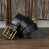 Vintage Cowhide Brass Buckle Belt