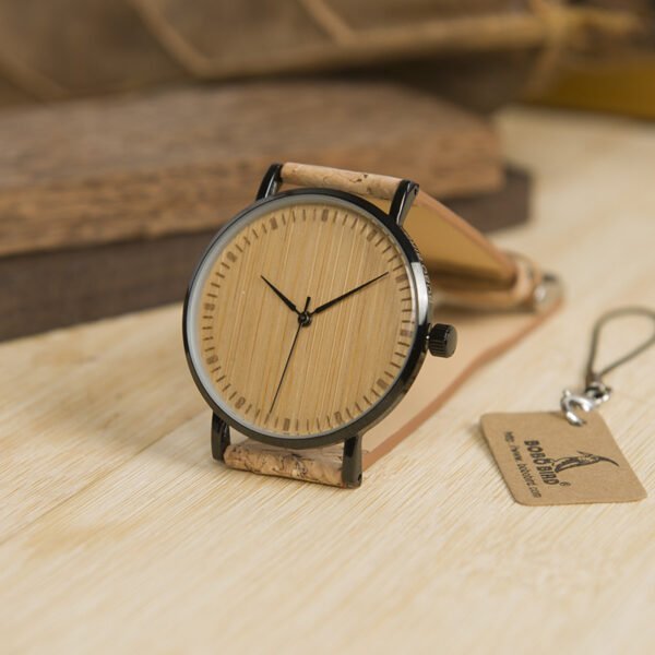 Wood Bobo Bird Bamboo and Cork Watch