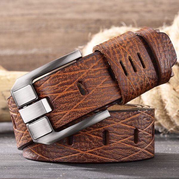 Versatile Stainless Buckle Leather Belt