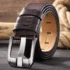 Versatile Stainless Buckle Leather Belt