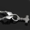 Viking Hammer and Wolf Head Chain