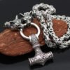 Viking Hammer and Wolf Head Chain