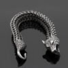 Stainless Steel Vintage Wolf Head Men’s Bracelet