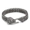 Stainless Steel Vintage Wolf Head Men’s Bracelet