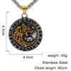 Men’s Viking Wolf Head Rune Necklace