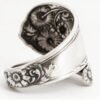 Men’s Vintage Wide Band Floral Ring
