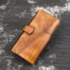 Rubbed Leather Long Wallet