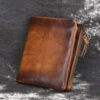 Cowhide Double Zipper Men’s Bifold