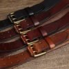 Vintage Cowhide Brass Buckle Belt