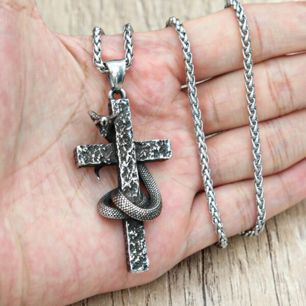 Men’s Cobra Cross Pendant Necklace