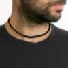 Men’s Woven Leather Collar Necklace