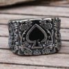 Titanium Steel Men’s Ring with Spade Inlay