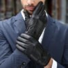 Modern Black Leather Gloves