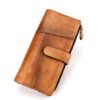 Rubbed Leather Long Wallet