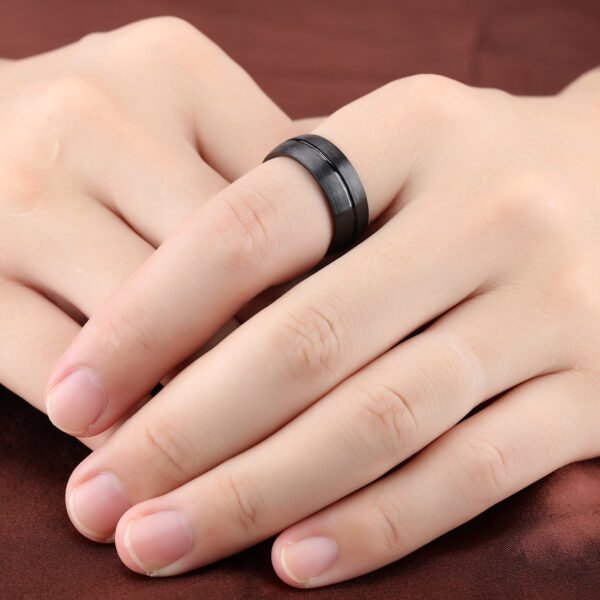Black Titanium Steel Men’s Ring