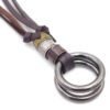 Vintage Leather Double Ring Necklace
