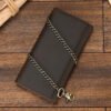 Men’s Crazy Horse Leather Wallet with Chain