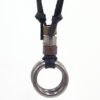 Vintage Leather Double Ring Necklace
