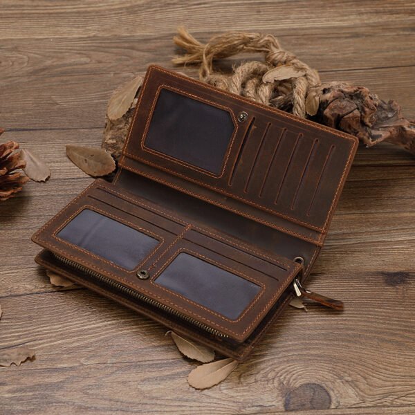 Men’s Crazy Horse Leather Long Wallet