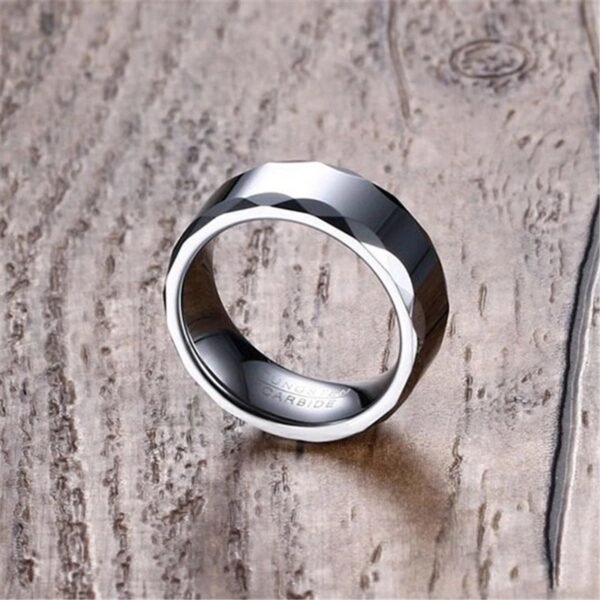 Tungsten Carbide Faceted Men’s Ring