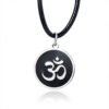 Stainless Steel and Enamel Ohm Necklace