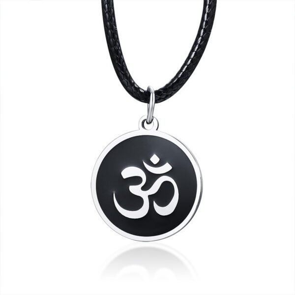 Stainless Steel and Enamel Ohm Necklace