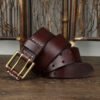 Vintage Cowhide Brass Buckle Belt