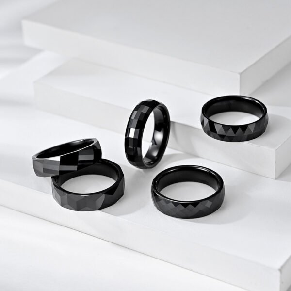 Ceramic Multi-Facet Men’s Ring