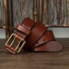 Vintage Cowhide Brass Buckle Belt