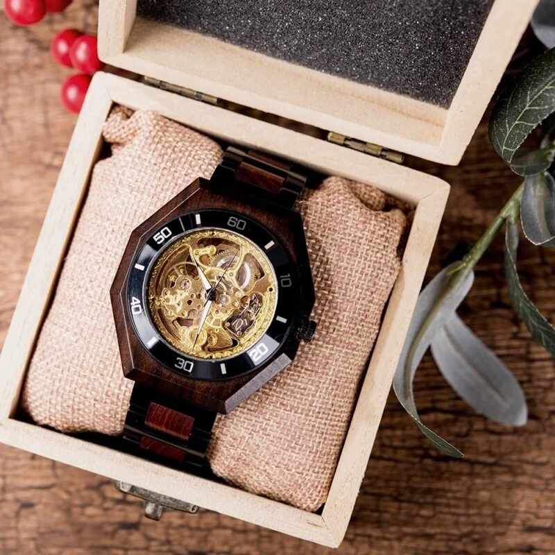 Wood Open-face Men’s Watch