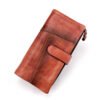 Rubbed Leather Long Wallet