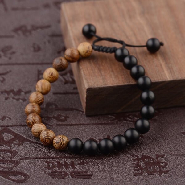 Natural Wood Beaded Bracelet