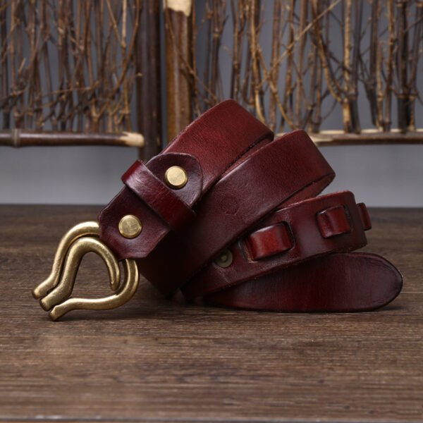 Unique Hook-Latch Leather Belt