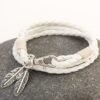Leather Braided Rope and Feather Bracelet