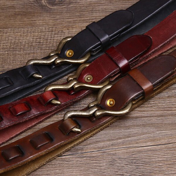 Unique Hook-Latch Leather Belt