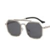 Retro Polygonal Double Bridge Sunglasses