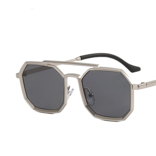 Retro Polygonal Double Bridge Sunglasses