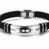 Stainless steel and silicone bracelet with a modern and sporty design