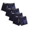 Four-pack of men's cotton boxer briefs in dark blue