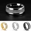 Men’s Silver, Gold, Black, or Blue titanium steel ring with a unique and eye-catching design