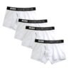 Four-pack of men's cotton boxer briefs in white
