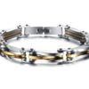 Men's titanium steel bracelet with a polished finish and a sturdy clasp