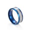 Men’s Blue titanium steel ring with a unique and eye-catching design