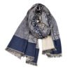 Men’s scarf with a fringed edge and a jacquard weave