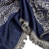 Men’s scarf with a fringed edge and a jacquard weave
