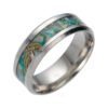 Aurora Band — Titanium Steel & Iridescent Shell Ring