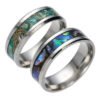 Aurora Band — Titanium Steel & Iridescent Shell Ring