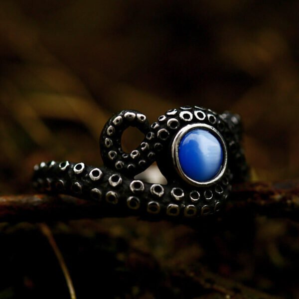Tidal Arc — Stainless Steel Tentacle Ring & Sculpted Form
