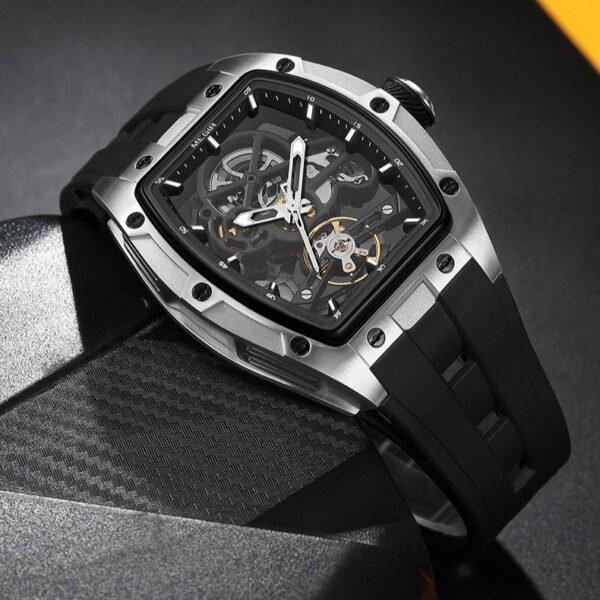 Lumen Core — Mechanical Skeleton Watch & Silicone Band for Men
