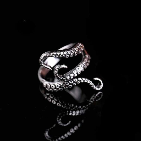 Abyss Coil — Octopus Tentacle Ring with Adjustable Band